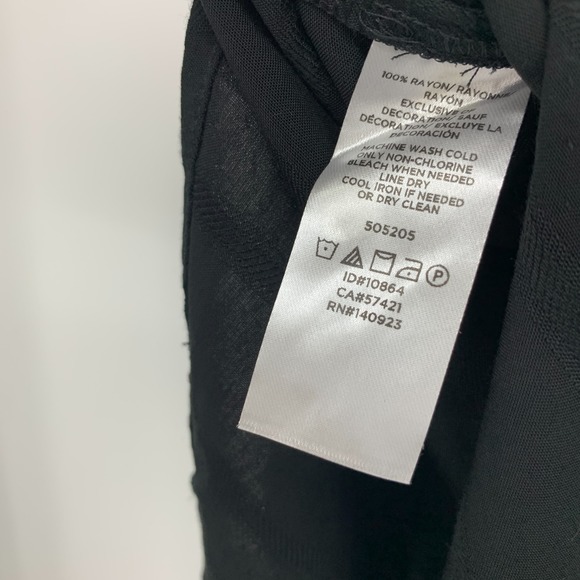 LOFT Top Black Button Down Long Sleeve Floral Embroidered Trim - Picture 8 of 11